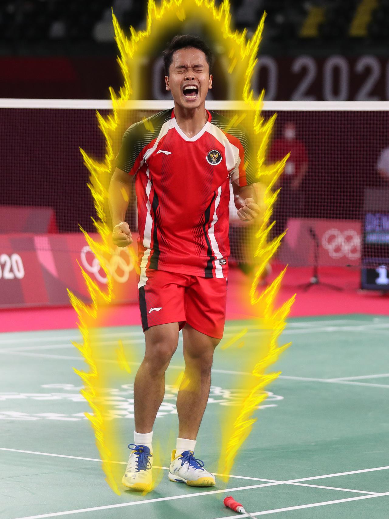 Meme Anthony Ginting dalam olimpiade Tokyo 2020 Ini Kocak Banget